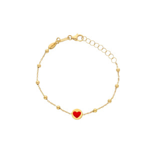 Bracciale Baby in oro con cuore smaltato