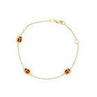 Bracciale Baby in oro con tre coccinelle smaltate