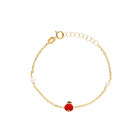 Bracciale Baby in oro con fiorellino smaltato