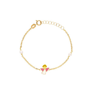 Bracciale Baby in oro con angioletto smaltato