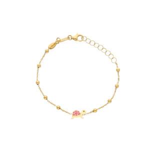 Bracciale Baby in oro con tartaruga smaltata