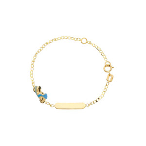 Bracciale Baby con in oro con targa e moto in smalto bombato