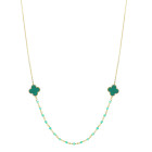 Girocollo Gioielli Valenza Mazzoni in oro giallo con madreperla e malachite e cristallo artificiale