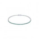 Bracciale Tennis in Oro Bianco e Diamanti Smeraldo 