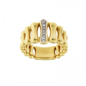 Anello Chimento Bamboo in Oro Giallo con diamante