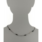 Collana in Oro lucido Bianco e Onice Nera