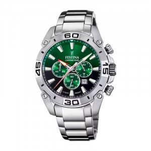 Orologio Festina Uomo Chrono Bike 2021 verde con bracciale in acciaio F20543/3