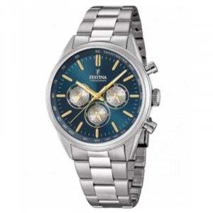 Orologio Festina Uomo Cronografo Timeless Silver Blu F16820/C