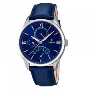 Orologio Festina da uomo con cinturino in pelle azzurro F16823/3 