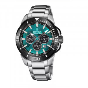 Orologio Festina da uomo Chrono Bike Color Verde con Cinghia in acciaio inossidabile F20641/3 