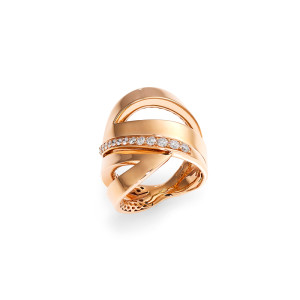Anello Crivelli in Oro Rosa con Diamanti Collezione Moda