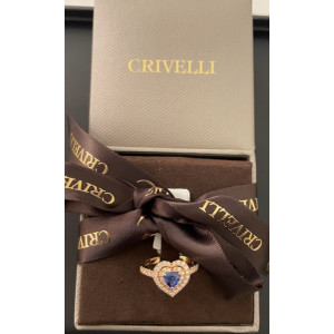 Anello Crivelli in Oro Rosa con Diamanti e Zaffiro