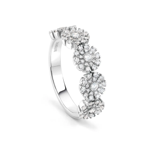 Anello Margherita in oro bianco e diamanti a fascia