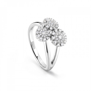 Anello Margherita in oro bianco e diamanti
