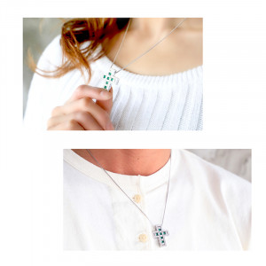 Collana in oro bianco con diamanti e rubini Belle époque di Damiani