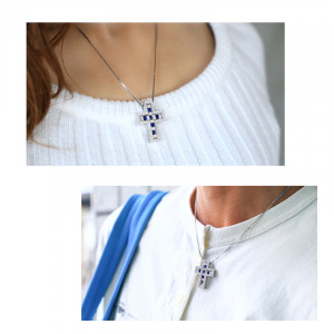 Collana in oro bianco con diamanti e rubini Belle époque di Damiani