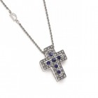 Collana in oro bianco con diamanti e rubini Belle époque di Damiani