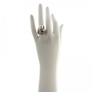 Anello Damiani in oro bianco con perla bianca e diamanti Ct. 080