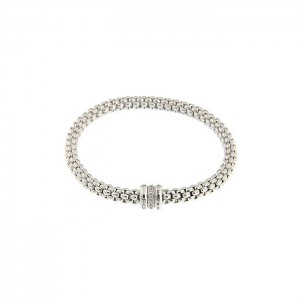 Bracciale Fope Estensibile Oro Bianco e Diamanti