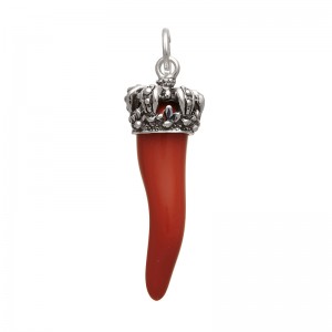 Charm Giovanni Raspini Corno Rosso Corona Grande
