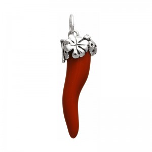 Charm Giovanni Raspini Corno Rosso Quadrifoglio Grande