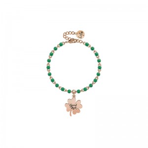 Bracciale Kidult in acciaio Quadrifoglio Fortuna