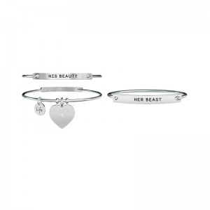 Bracciale Kidult in acciaio His Beauty Her Beast