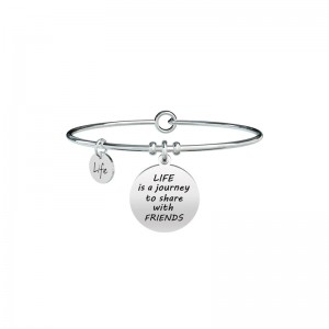 Bracciale Kidult in acciaio Frase Life is a Journey