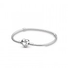 Pandora Moments Bracciale in Maglia Snake e Chiusura a Cuore