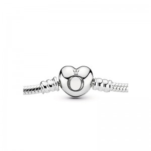 Pandora Moments Bracciale in Maglia Snake e Chiusura a Cuore
