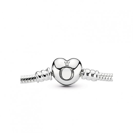 Pandora Moments Bracciale in Maglia Snake e Chiusura a Cuore
