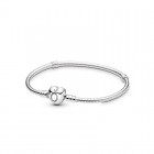 Pandora Moments Bracciale in Maglia Snake e Chiusura a Cuore