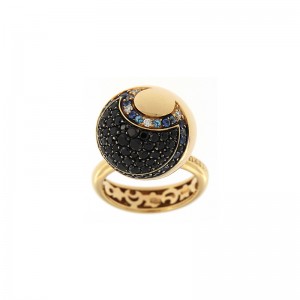 Anello Pasquale Bruni in Oro con Diamante, Zaffiro e Spinelli