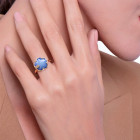 Anello Pasquale Bruni Petit Joli con Agata Bianca e Lapislazzuli Doppietta
