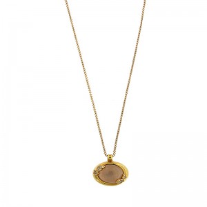 Collana Pasquale Bruni Oro, Pietra semipreziosa Quarzo Rosa e Diamanti