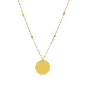 Collana Charm Gioielli Valenza Mazzoni con elemento centrale tondo piatto in oro giallo