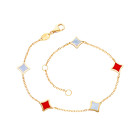 Bracciale Gioielli Valenza Mazzoni in oro giallo con madreperla e pasta di corallo