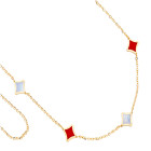 Collana lunga Gioielli Valenza Mazzoni in oro giallo con madreperla e pasta di corallo
