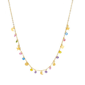 Collana Charm Gioielli Valenza Mazzoni con pietre colorate e charms