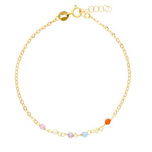Bracciale Colore Gioielli Valenza Mazzoni a maglia in oro e pietre colorate 