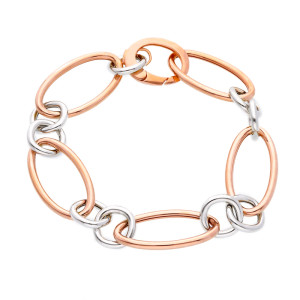 Bracciale a maglia asimmetrica Dolce Vita Gioielli Valenza Mazzoni in Oro bianco e rosa