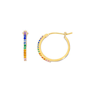 Orecchini pendenti Gioielli Valenza Mazzoni in oro giallo con zirconia cubica multicolor