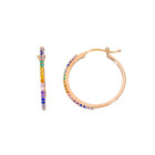 Orecchini pendenti Gioielli Valenza Mazzoni in oro rosa con zirconia cubica multicolor medium