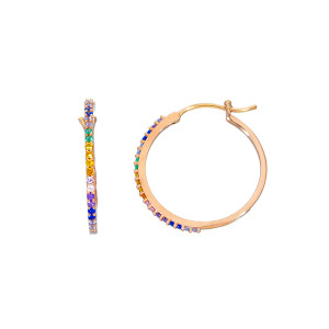 Orecchini pendenti Gioielli Valenza Mazzoni in oro rosa con zirconia cubica multicolor medium