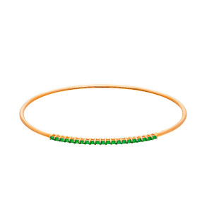 Bracciale elastico Gioielli Valenza Mazzoni in oro rosa e zirconi verdi
