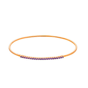 Bracciale elastico Gioielli Valenza Mazzoni in oro rosa e zirconi blu