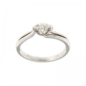 Anello Solitario Gioielli Valenza Mazzoni in Oro Bianco