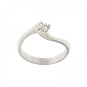 Anello Solitario Gioielli Valenza Mazzoni in Oro Bianco