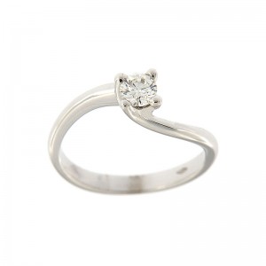 Anello Solitario Gioielli Valenza Mazzoni in Oro Bianco