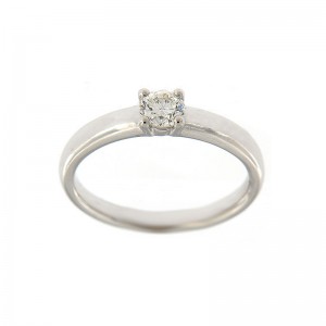 Anello Solitario Gioielli Valenza Mazzoni in Oro Bianco